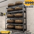 thumbnail image 4 of Basement Garage Shelf Metal Shelving 2500LBS Storage Shelves 63" H x 16" W x 35.5" D Adjustable Metal Shelves for Storage Garage Shelving Heavy Duty for Warehouse Black 5-Tier, 4 of 8
