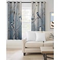 thumbnail image 2 of Vintage Oil Painting Forest Kitchen Curtains Vintage Birds Branches Cafe Short Curtains for Bathroom Blackout Window Curtain Grommet Small Window Treatment Drapes for Bedroom Living Room 42"x45"x2, 2 of 9