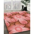 thumbnail image 2 of Ahgly Company Indoor Round Patterned Fire Engine Red Area Rugs, 8' Round, 2 of 6