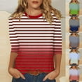 thumbnail image 6 of YanHoo Women 3/4 Sleeve Tops 3/4 Length Sleeve Womens Crewneck Tops Tshirts Women Graphic Tees Vintage 3/4 Sleeve Womens 3/4 Sleeve Tee Shirts Clearance Sale under 10, 6 of 6