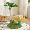 thumbnail image 6 of Sennaux 25.5inch Cat Tree with Green Leaves Cat Scratching Post Cat House, 6 of 7