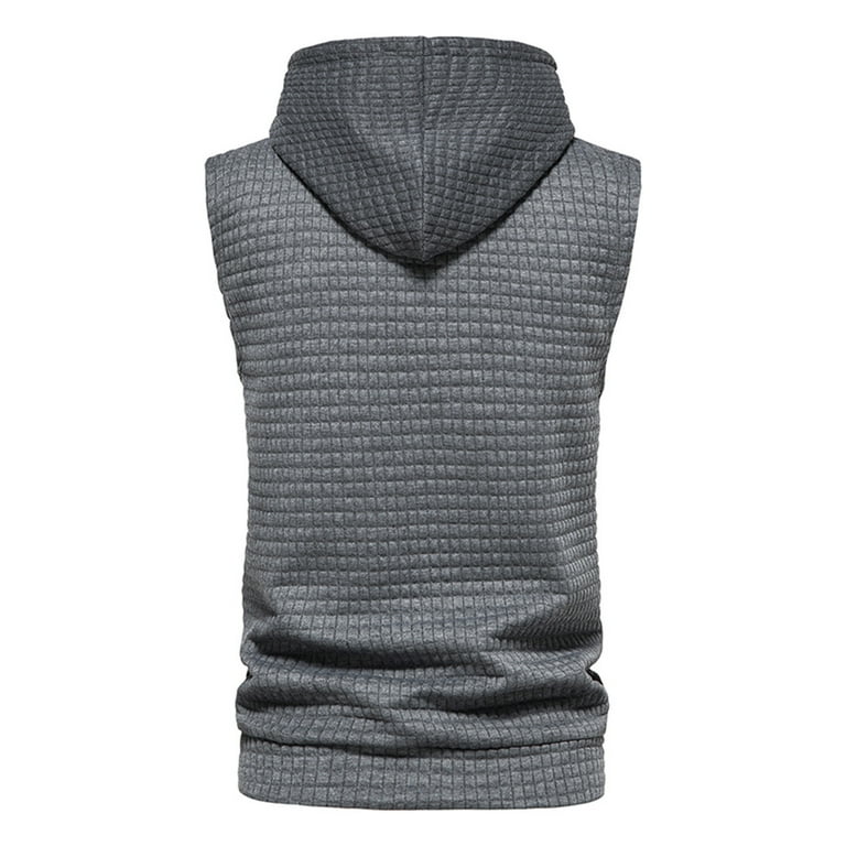 AIEOTT Mens Tank Tops Casual Solid Hooded Sweatshirt Sleeveless Hoodie Pullover Walmart