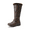 BROWN/PU, variant on Winter Knee High Snow Boots Women Faux Fur Lined Waterproof Slip Resistant Warm Zip Up Boots for Cold Weather