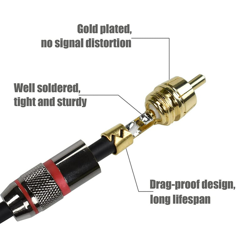 Unbalanced Dual RCA Male to XLR Female Audio Cable – J&D Tech