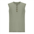 thumbnail image 4 of Aloohaidyvio Sleeveless Beach Shirts for Men 100% Cotton Summer Tank Shirts Casual Henley Tank Top Green 2XL, 4 of 6
