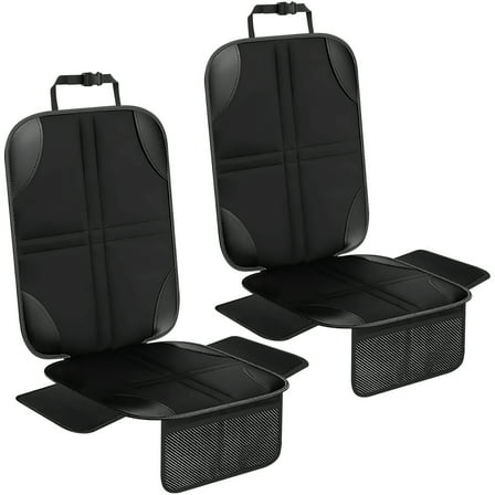 XUEYU Car Seat Protector, 2-Pack with Thick Padding and Mesh Pockets, Durable Waterproof Fabric with Non-Slip Backing, Universal Seat Cover Mat for Child Seats and Pets