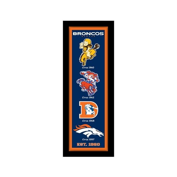 Denver Broncos 12" x 36" Logo Heritage Framed Banner