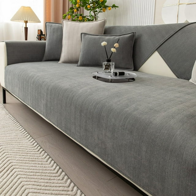 Daisyyozoid Discount Herringbone Chenille Fabric Furniture Protector Sofa Cover