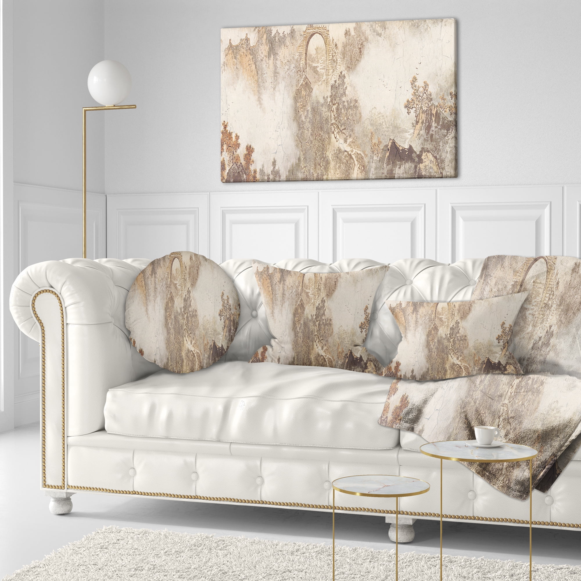 Designart Nature in Vintage Style - Landscape Photography Throw Pillow - 12x20