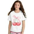 thumbnail image 3 of Vintage Coquette Cherries with Bow Girls Kids T Shirt Tees Teen Brisco Brands S, 3 of 5