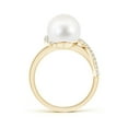 thumbnail image 2 of ANGARA Freshwater Cultured Pearl Swirl Ring with Diamonds in 14K Yellow Gold for Women | June Birthstone, Birthday, Anniversary, Jewelry Gift for Women | Pearl Ring, 2 of 7