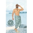 thumbnail image 2 of LA LEELA Men's Pareo Cotton Linen Effect Halloween Costumes Scary Pumpkin Swimwear Cover Up Beach Wrap Summer Sarong One Size Cotton Linen Effect Bones, Skull Grey, 2 of 5