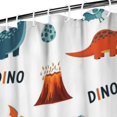thumbnail image 3 of White Dinosaurs Volcanoes Names Pattern Shower Curtain 84"x72" ,Bathroom Decorative Shower Curtains Set with 12 Hooks,Modern Waterproof Washable Shower Curtain, 3 of 6