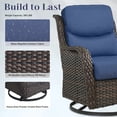 thumbnail image 6 of Opohoro 5-Piece Patio Conversation Set with Swivel Chairs, Ottomans and Side Table, Deep Seat Wicker Outdoor Seating for Porch, 6 of 10