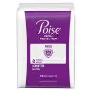 Poise Incontinence Pads for Women, 5 Drop Maximum Absorbency, Regular Length, 96 Count
