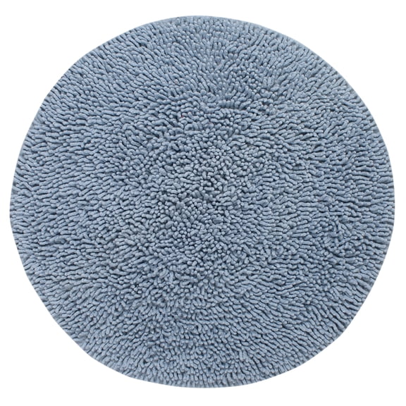 Home Weavers Fantasia Collection 100% Cotton Tufted Round Shape Bathroom Rug, Soft and Absorbent Bath Rugs, Non-Slip Bath Rug, Machine Wash Dry Bath Mats for Bathroom Floor- 30" Round, Blue