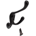 thumbnail image 3 of Triple Robe Hook, 3-15/16" High, Multiple Projections, Matte Black by Stone Harbor Hardware, 3 of 3
