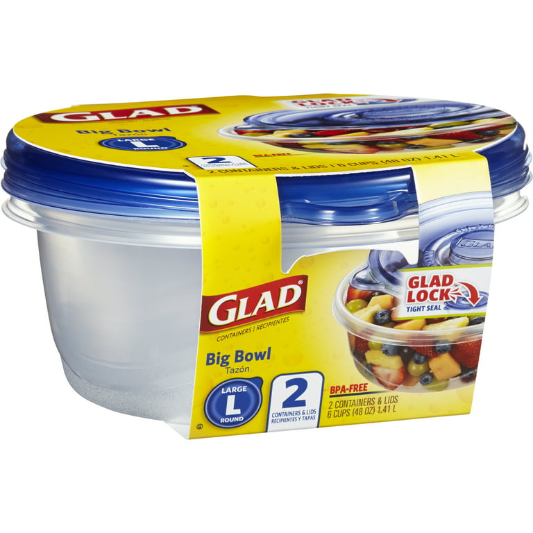 Glad Freezer Ware Containers, Large, Plastic Containers