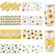 thumbnail image 1 of 8 pegatinas para vasos de vidrio, 8 estilos, UV, DTF, transparentes, de plástico, amarillas, con diseño de animales, abejas y panal, impermeables., 1 of 9