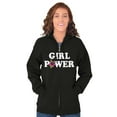 thumbnail image 3 of Girl Power Feminist Future Flower Womens Plus Size Graphic Zipper Hoodie Brisco Brands 2X, 3 of 5