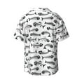 thumbnail image 5 of Uemuo Fish Bones Pattern Cotton Linen Short Sleeve Shirts,Casual Lightweight Button Down Shirts,Vacation Beach Summer Tops-4X-Large, 5 of 7