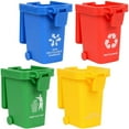 thumbnail image 2 of 4Pcs Colorful Tiny Recycle Bin for Desk, Garbage Trash Pen Holder, Miniature Trash Cans with Lid and Wheels, Unique Small Trash Can Truck Toy, Decorations, 2 of 8