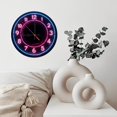 thumbnail image 6 of Neon Clock Wall Decor Pink Blue Light 10-Inch Silent Wooden Wall Clock, Battery Operated (AA Batteries Not Included), Artistic Home Decor, 6 of 7