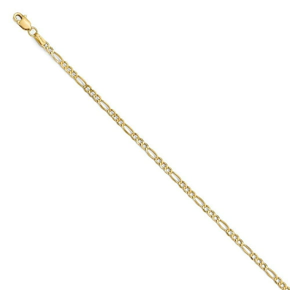 Leslie's Chaîne Figaro en Or Jaune 14 Carats de 2,5 Mm