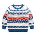 thumbnail image 3 of Toddler Boys Girls Cotton Sweater Striped Knit Long Sleeve Round Neck Pullover Tops Fall Winter Clothes for Little Boys Girls Size 8-9, 3 of 6