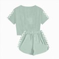 thumbnail image 3 of Kaprioy Kids Summer Sport T-Shirt and Shorts Set Plaid Print Clothing Sets Tracksuit, 3 of 6