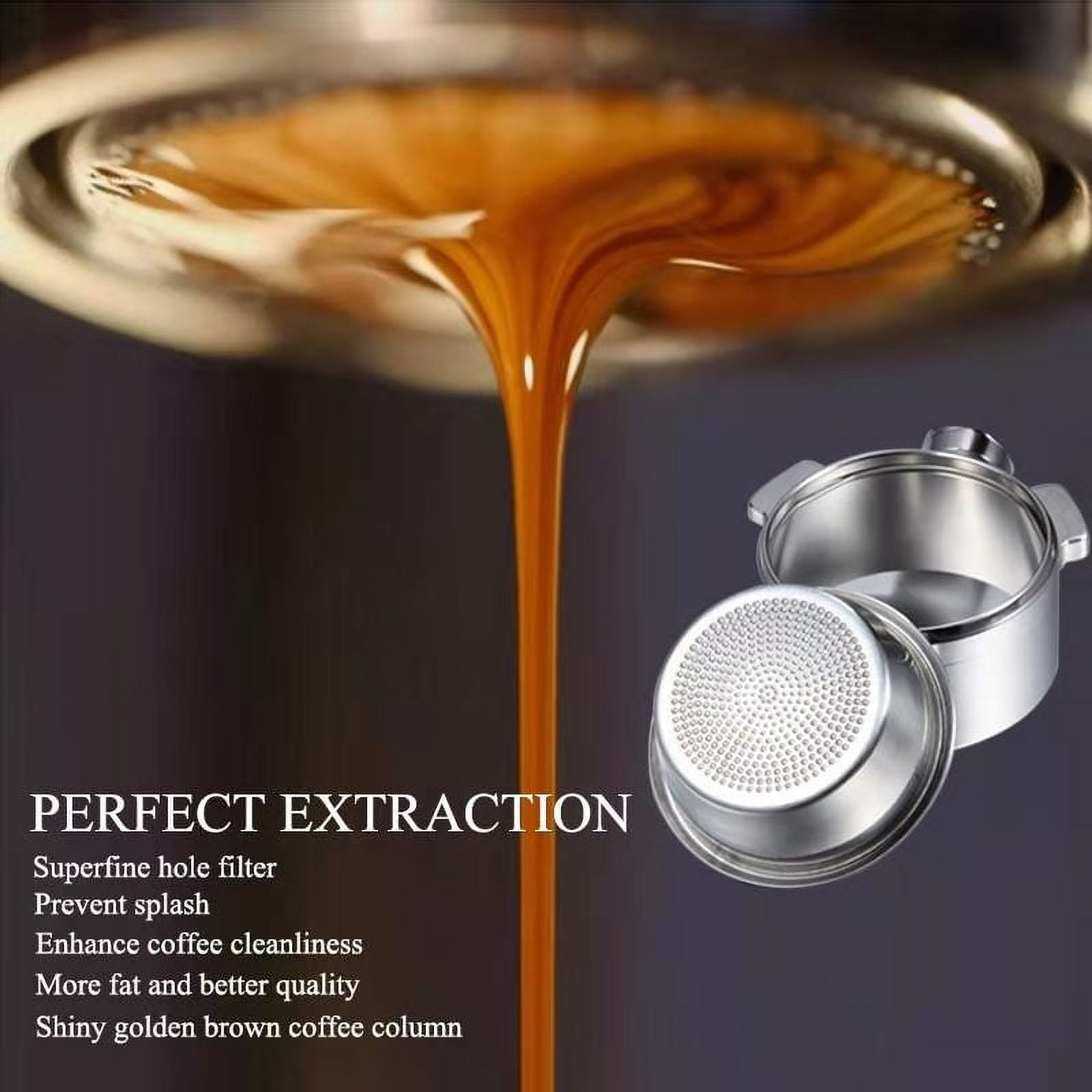 51mm Bottomless Portafilter 3 ears for Delonghi Dedica EC680/EC685, with Double Shot Capacity Cup Sieve Filter Basket