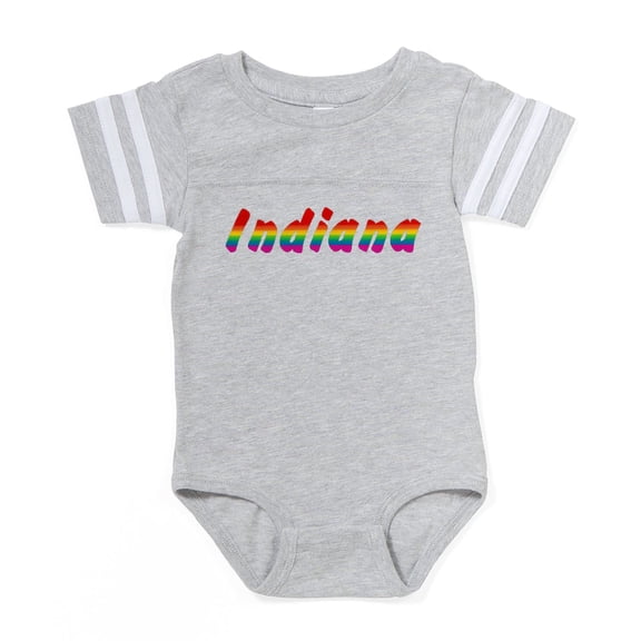 CafePress - Indiana Rbw Txt - Cute Infant Baby Football Bodysuit