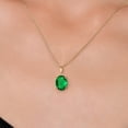 thumbnail image 3 of Gem Stone King 14K Yellow Gold Green Nano Emerald Pendant Necklace | 2.00 Cttw | Gemstone May Birthstone | Oval 10X8MM | Gold Necklace for Women | With 18 inch Gold Chain, 3 of 6