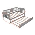 thumbnail image 7 of Twin Wooden Daybed with Trundle, Sofa Bed for Bedroom Living Room, Wood Daybed with a Trundle, Trundle Daybed Twin Size, Standard Twin Bed Frame, 7 of 7