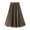 Coffee, variant on Women Midi Skirt Elastic High Waist A-Line Skirt Solid Color Double Sided Reversible Design Autumn Winter Skirt