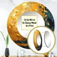thumbnail image 3 of Designart "Cubist Visions in Gold and Black VI" Cubism Round Mirror Wall Décor Industrial - Large Gold Round Mirror - Round Mirror 29" x 29" Inch, 3 of 5