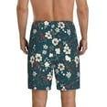 thumbnail image 3 of Kdxio Vintage Floral Print Mens Sleep Shorts Bottoms Soft Comfy Pajama Wear Pants with Drawstring Pockets, 3 of 7