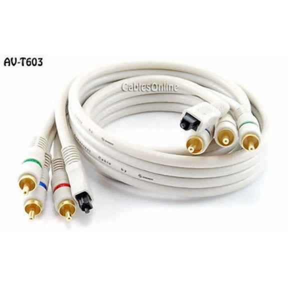 OPAL- 3Ft. Python® Toslink Optical Audio & 3-Rca (Rgb) Video Component Cable, Av-T603