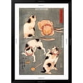 thumbnail image 5 of Art.com Four Cats in Different Poses Giclee Print by Kuniyoshi Utagawa, Black Frame Wall Art, 32" x 44", 5 of 5