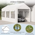 thumbnail image 6 of Outsunny 10’ x 20’ Adjustable Durable White Carport, 6 of 9