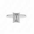 thumbnail image 4 of Cora Jewellery 4CT Emerald Moissanite Bridge Diamond Hidden Halo Engagement Ring For Women, 10K White Gold, 4 of 5