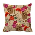 thumbnail image 1 of Funda de Almohada ABPHQTO Calavera y Flores Protector de Almohada Cama 40x40 cm, 1 of 1