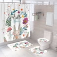 thumbnail image 3 of Bless international Juego de cortinas de ducha con mapa del mundo, cortina de ducha rosa de Hello Kitty, juego de 4 piezas, 3 of 4