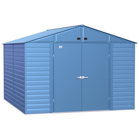 Arrow Select 10 x 12 x 8 ft Blue Grey Steel Storage Shed