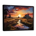 thumbnail image 2 of Designart "Sunset at the Farmhouse" Landscapes Floater Framed Canvas Print, 2 of 7