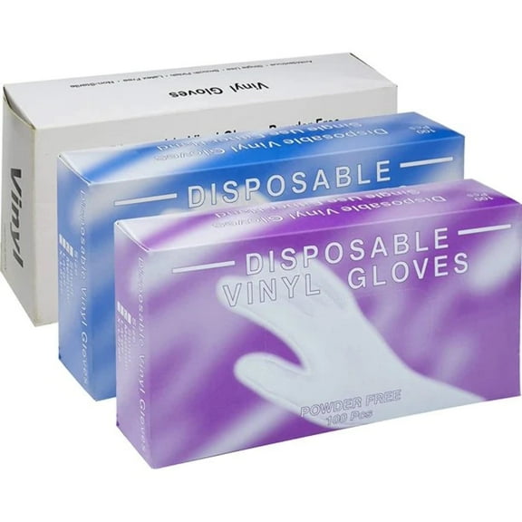 MedPride XL Clear Vinyl Disposable Latex-Free Gloves, Box of 100, 10 Pack