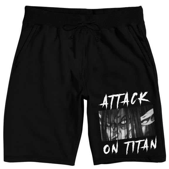 Attack On Titan: Final Season Men's Black Lounge Shorts-Medium