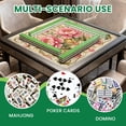 thumbnail image 6 of Mahjong Mat 31.5" x 31.5" Floral Blossom Pink Green Leaves Vintage Style Non-Slip Noise Reduction Mahjong Tiles Table Cover for Dominoes Poker Card Board and Tile Games, 6 of 8
