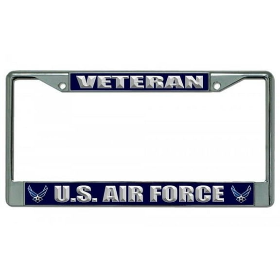U.S. Air Force Veteran Chrome License Plate Frame