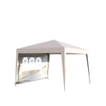 thumbnail image 6 of 10 x10FT Pop Up Canopy with 2 Removable Sidewalls, Portable Enclosed Instant Tent with 2 Windows, Waterproof Outdoor Tent, Beach Sun Shelter with 4 Sandbags and Carry Bag, Beige, 6 of 7